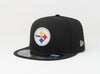 Gorra ajustada del equipo Pittsburgh Steelers en el campo, negra, New Era 59Fifty, gorra para hombre y mujer