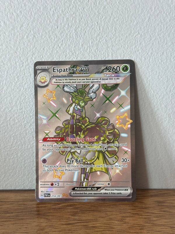 POKÉMON TCG ESPATHRA 214/091 PALDEAN FATES GLÄNZEND ULTRA SELTENES ENGLISCH