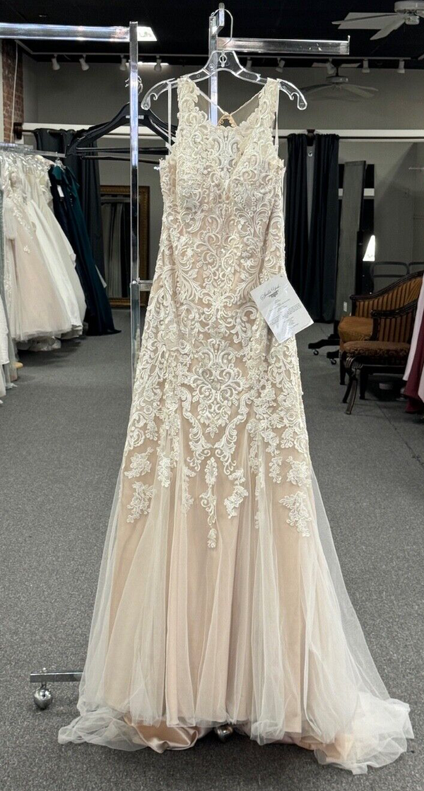 Stella York 6600 Vestido de Novia Sirena con Escote Halter Talla 16 (MUESTRA)