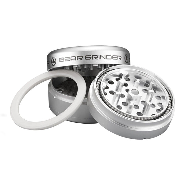 Tobacco / Herb Grinder by Bear Luxury Completely Frictionless Silver NEW