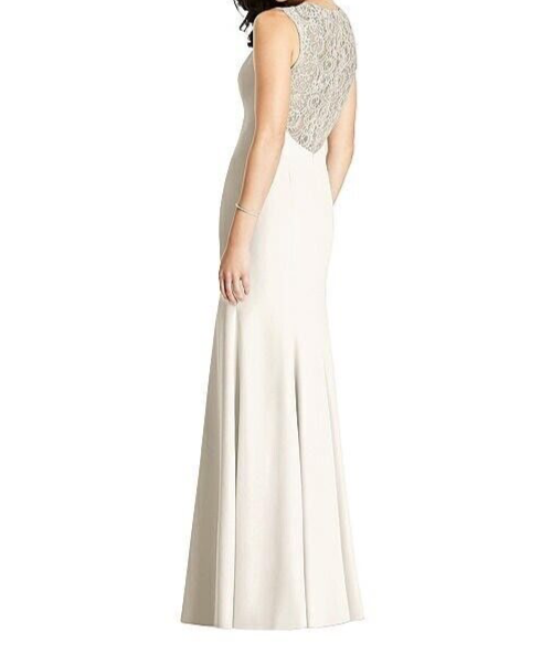 DESSY-Kollektion 3015 Elfenbeinfarbenes Brautjungfernkleid mit Spitzenrücken KLEID 12