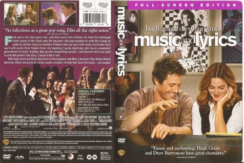 Music and Lyrics (Full Screen Edition) - DVD Hugh Grant, Drew Barrymore