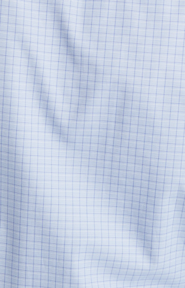 David Donahue Dobby Fine Check Dress Shirt Herren 15,5 34-35 Blau Langarm