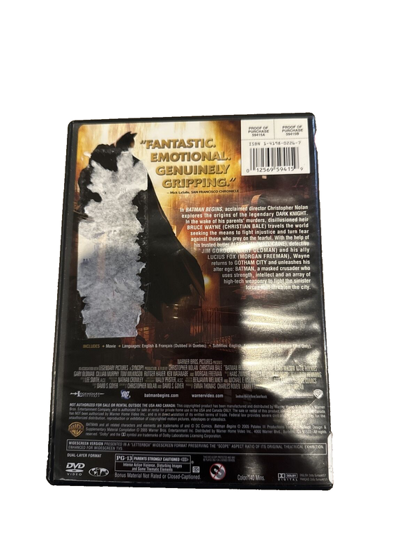 Batman Begins (DVD, 2005, Widescreen) Former Rental