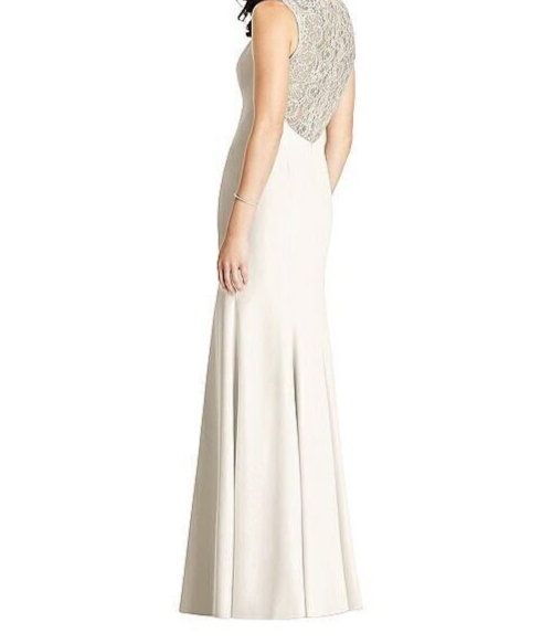 DESSY-Kollektion 3015 Elfenbeinfarbenes Brautjungfernkleid mit Spitzenrücken KLEID 12