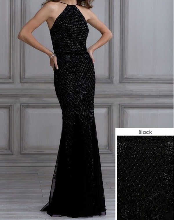 Adrianna Papell 40134 Beaded Blouson Bridesmaid Dress 14 NWT Black $350 (SAMPLE)