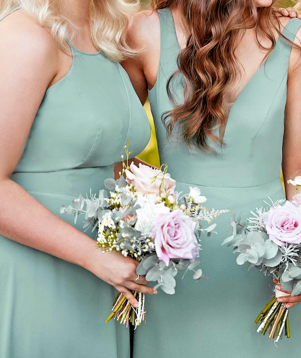 Vestido de dama de honor moderno Sorella Vita 9292 Paneles transparentes Sz. 12 (MUESTRA)