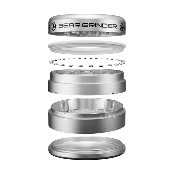 Tobacco / Herb Grinder by Bear Luxury Completely Frictionless Silver NEW