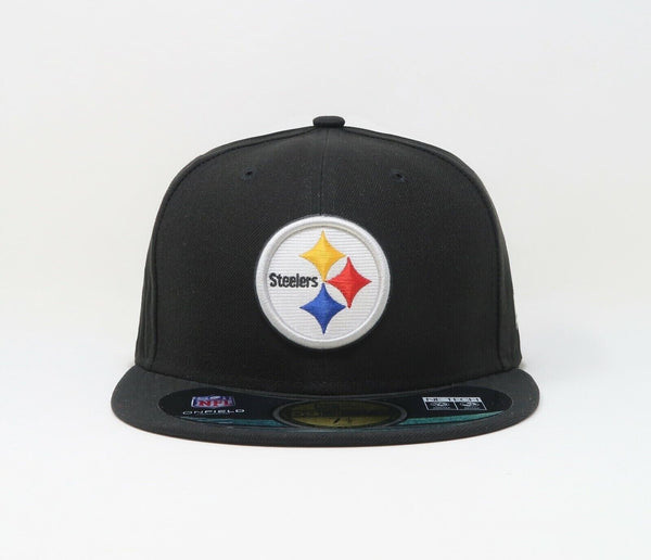 Gorra ajustada del equipo Pittsburgh Steelers en el campo, negra, New Era 59Fifty, gorra para hombre y mujer