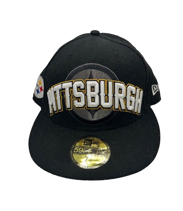 PITTSBURGH STEELERS New Era 59Fifty Gorra/Sombrero Ajustado Talla 7 1/2 Negro