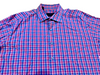 David Donahue Fusion Camisa de vestir de algodón a cuadros con ajuste de ajuste Berry para hombre 17,5 XL