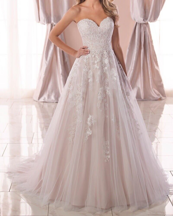 Stella York 6745 Vestido de novia evasé con tul brillante Talla 28 (MUESTRA)