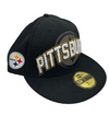 PITTSBURGH STEELERS New Era 59Fifty Gorra/Sombrero Ajustado Talla 7 1/2 Negro
