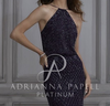 Adrianna Papell 40134 Beaded Blouson Bridesmaid Dress 14 NWT Black $350 (SAMPLE)