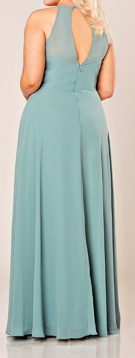 Vestido de dama de honor moderno Sorella Vita 9292 Paneles transparentes Sz. 12 (MUESTRA)