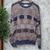 Tricots St Raphael Wild Coogi Styled Geometric Textured Knit Sweater L USA VTG