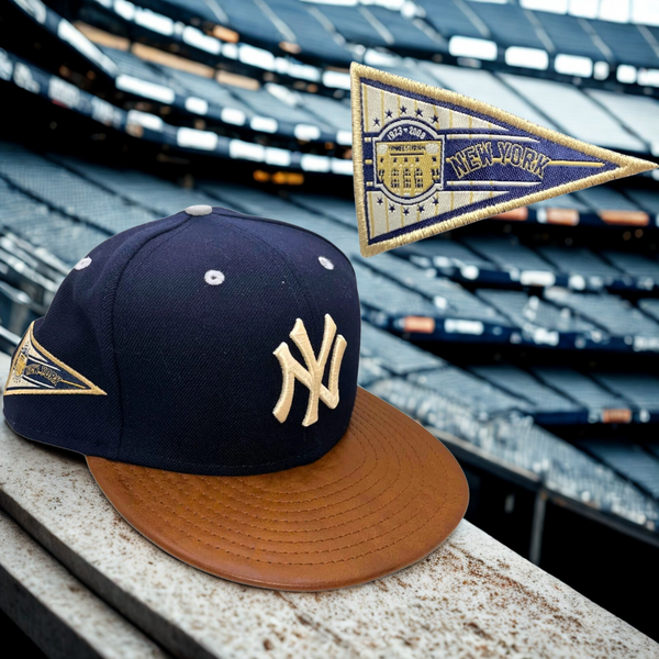New York Yankees 2008 Final Season New Era 2 Tone Leather 59fifty Hat Cap Sz. 8