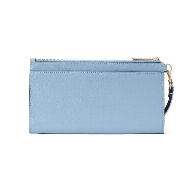 Kate Spade Madison Saffiano Double Zip Wristlet Polished Blue KC588 NWT $169
