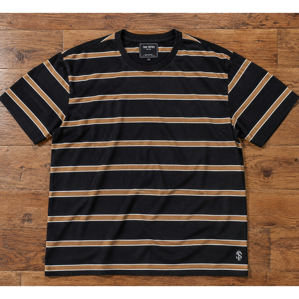 Todd Snyder Striped Boxy Tee Men's 2XL Black Brown Cotton Portugal NWOT Rare