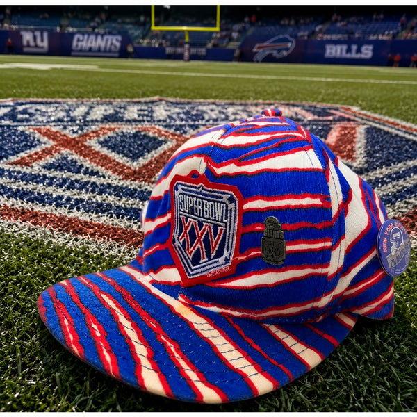 NFL Super Bowl XXV Zubaz Buffalo Bills vs New York Giants Snapback Hat USA VNTG