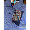 Robert Graham XL Classic Fit Blue Geometric Flip Cuff Button Shirt NWOT Luxury