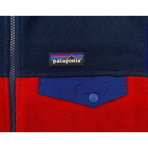 Patagonia Synchilla Snap-T Fleece Vest Men’s M Red Navy FA15 Retro Outdoor
