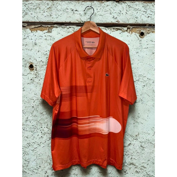 Lacoste Sport Novak Djokovic Ultra Dry Stretch Tennis Polo Shirt Orange XL NWOT
