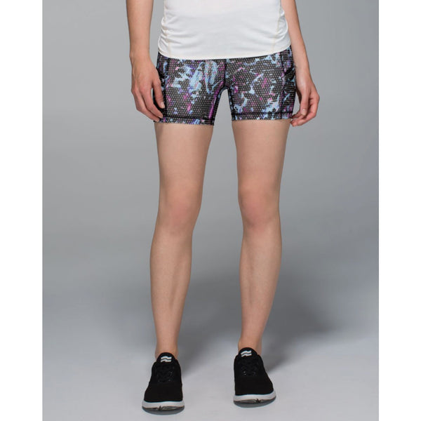 Lululemon What The Sport Short Floral Sport Tranquil Blue Multi Size 8