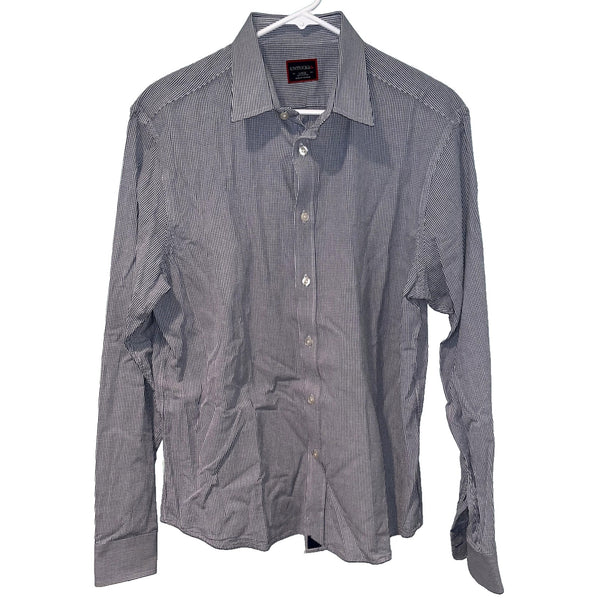 UNTUCKit Mens L Blue Check Button Up Shirt Long Sleeve Casual Spring 2017