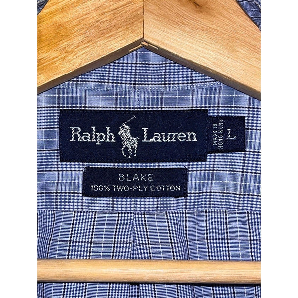 Polo Ralph Lauren Blake Shirt XL Button Down Check 2 Ply Cotton Vintage