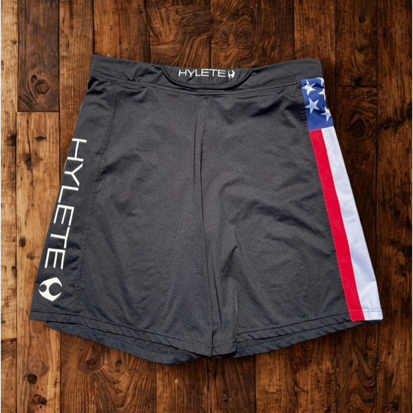 HYLETE Performance Training Shorts XL USA Flag Compression Athletic Gym CrossFit