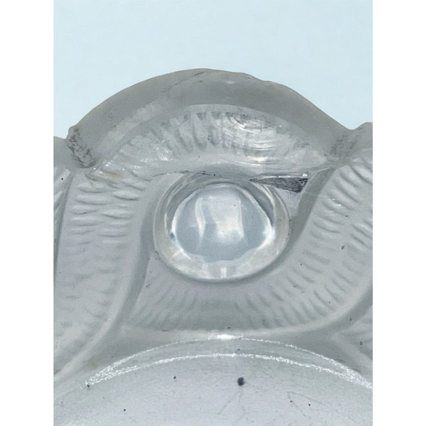 Lalique France Gao Crystal Ashtray Bowl Signed Frosted Glass Internal Crack VTG