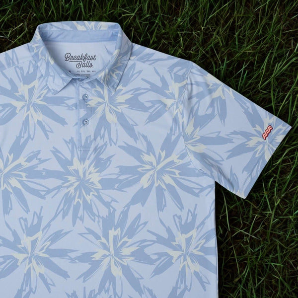 RSVLTS Breakfast Balls Starburst All Day Golf Polo Shirt Men's 2XL Blue EUC