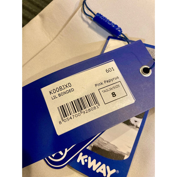 K-Way Women’s Lil Bonded Micro Ripstop Jacket Pink Papyrus Sz 8 NWT