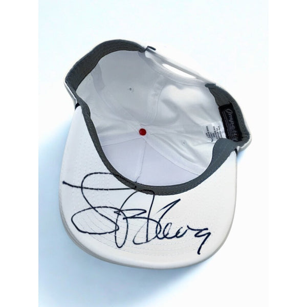 Lance Armstrong Signed WEDU White FNS Rope Cap Founder & Bicycle Legend RARE