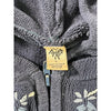 Prana Womens Embroidered Floral Full Zip Hoodie Blue Size L Boho Vintage Y2K