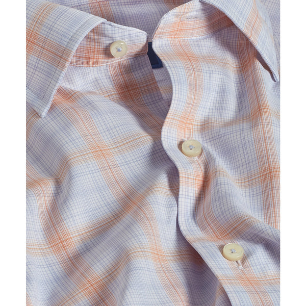 David Donahue Sky Melon Plaid Performance Sport Shirt Men's Medium NWT $165