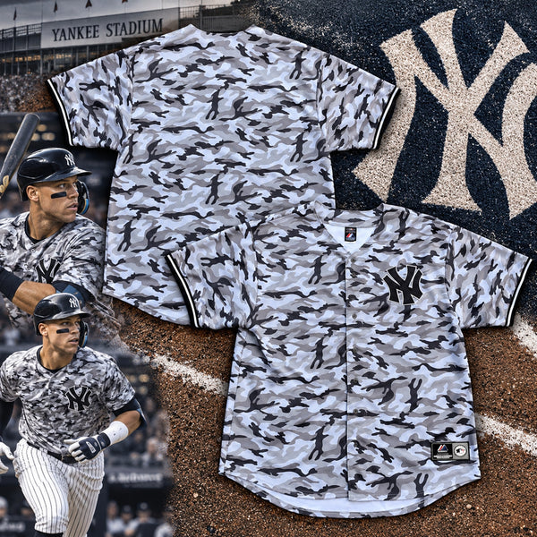 New York Yankees Majestic Camo MLB Baseball Jersey 4XLT 4XL Tall Rare