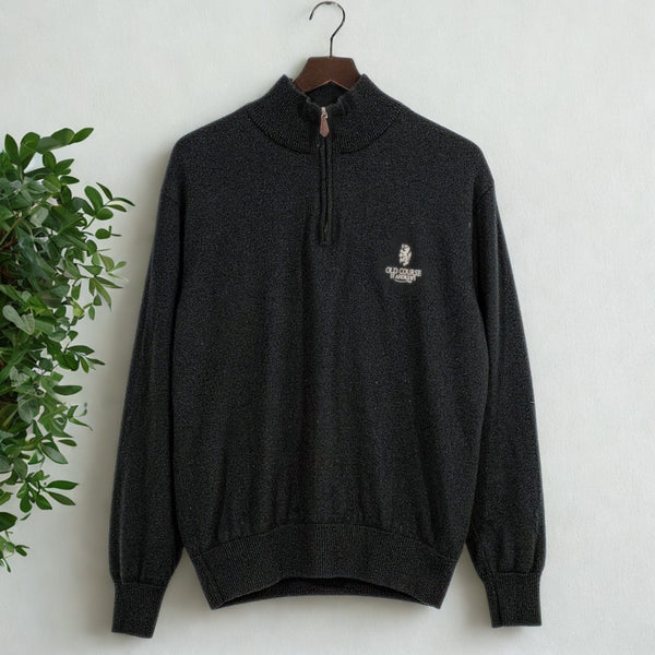 Old Course St. Andrews 1/4 Zip Wool Sweater Small Golf Pullover EUC Rare Vintage