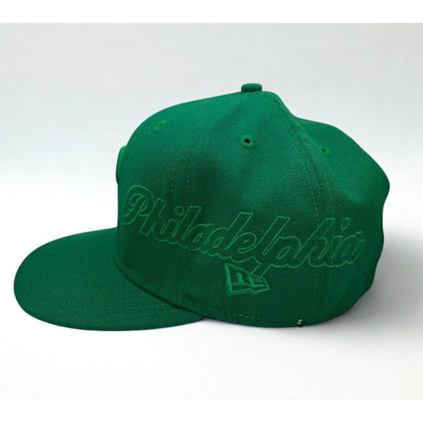 Philadelphia Phillies New Era 59FIFTY Fitted Hat 7 3/8 Green Monochrome Y2K MLB