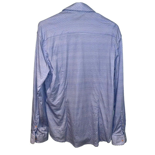 Butter Cloth Shirt Mens Large Blue Button Up Icy Cotton Stretch Performance