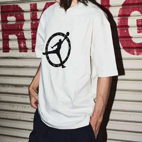 OFF-WHITE x Jordan Logo Embroidered T-Shirt Sail DM0062-054 Mens XS NWT