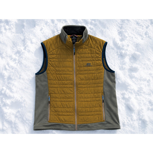 State of Elevenate Fusion Stretch Insulated Vest Men's XL Mustard Brown NWOT
