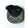 Monster Energy Snapback Hat Black Green Logo Cap Rare Underbrim Print OSFM