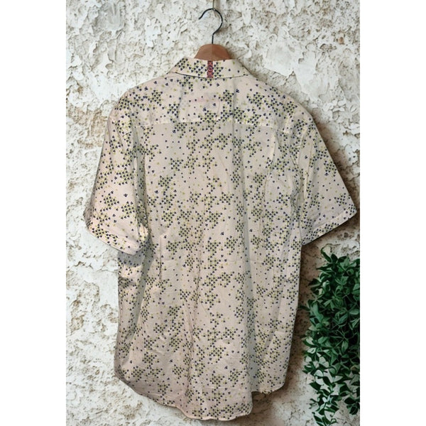 Robert Graham Bees Print Shirt 3XL White Blue Yellow Tailored Fit Short Sleeve