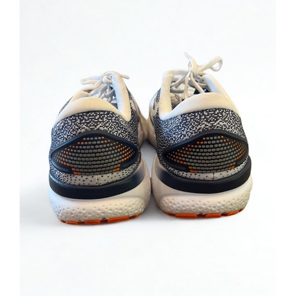 Brooks Ghost 16 Running Shoes Mens 13 White Peacoat Orange Road Runner Sneakers