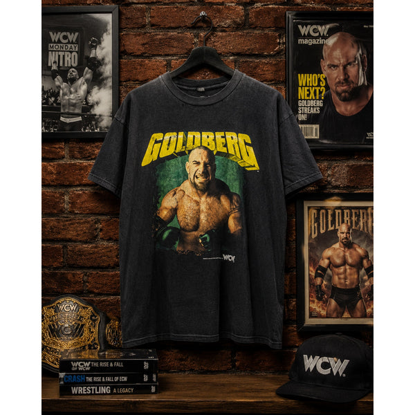 Bill Goldberg WCW The Streak Wrestling Shirt 90s Black Tee Size L Rare Vintage