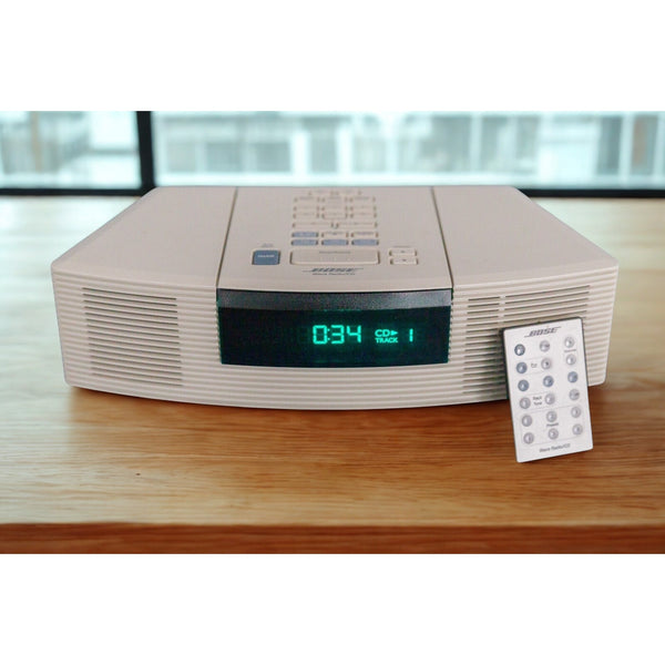 Bose Wave Radio CD Player AM FM Clock Music System AWRC1P White w/ Remote Tested
