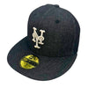 New York Mets Denim Hat Baseball New Era 59FIFTY Black Cap All Star Game Size 7