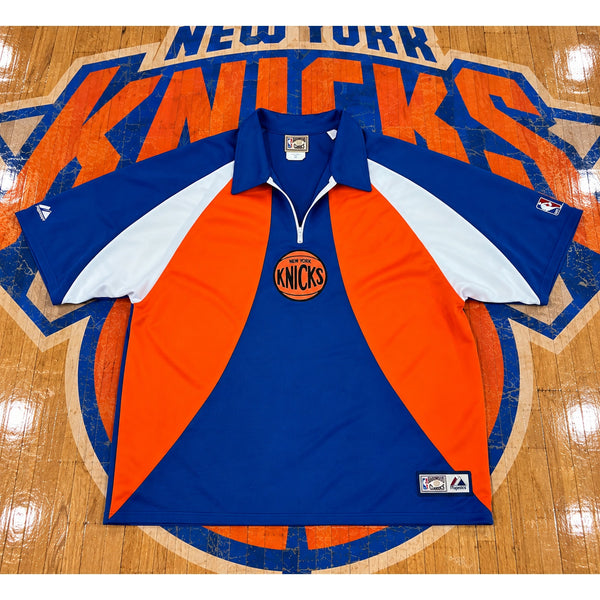 New York Knicks Majestic Hardwood Classics Vintage 00s Warm Up Shirt 3XL NBA